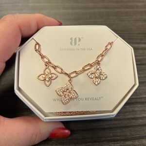 Rose Gold Clover Unicorn Necklace